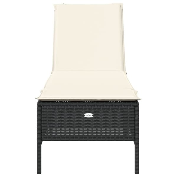 vidaXL liggestol med hynde polyrattan sort