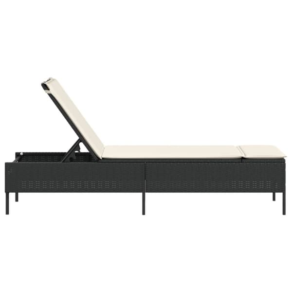 vidaXL liggestol med hynde polyrattan sort