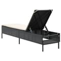 Miniatyrbillede 6 af 11: vidaXL liggestol med hynde polyrattan sort
