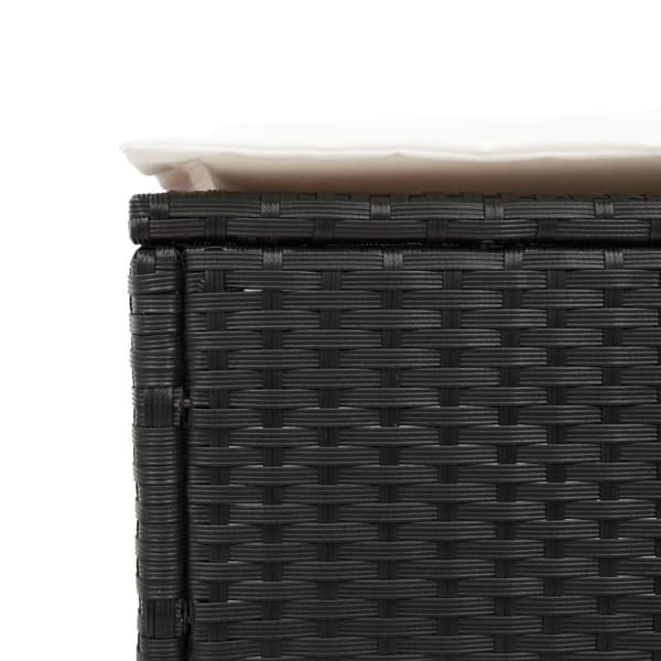 vidaXL liggestol med hynde polyrattan sort