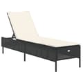 Miniatyrbillede 2 af 11: vidaXL liggestol med hynde polyrattan sort