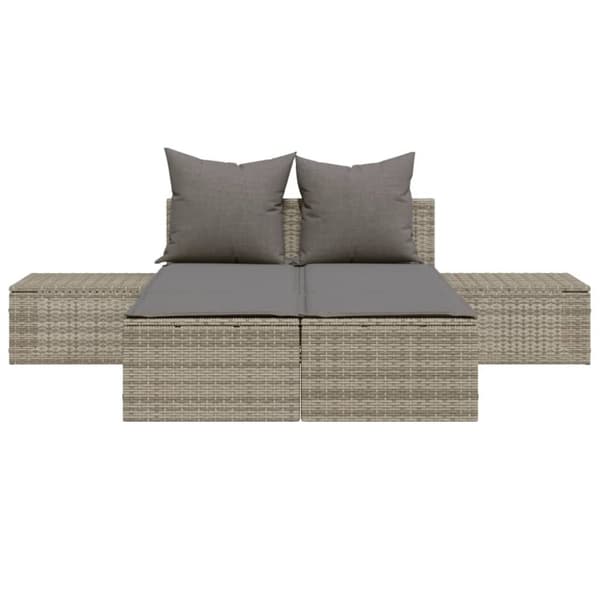vidaXL loungesofa med hynder polyrattan grå
