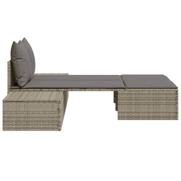 vidaXL loungesofa med hynder polyrattan grå