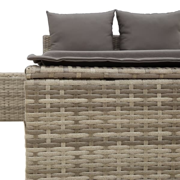 vidaXL loungesofa med hynder polyrattan grå