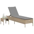 Miniatyrbillede 3 af 11: vidaXL loungesofa med bord og hynde polyrattan beige