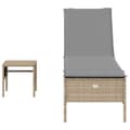 Miniatyrbillede 4 af 11: vidaXL loungesofa med bord og hynde polyrattan beige