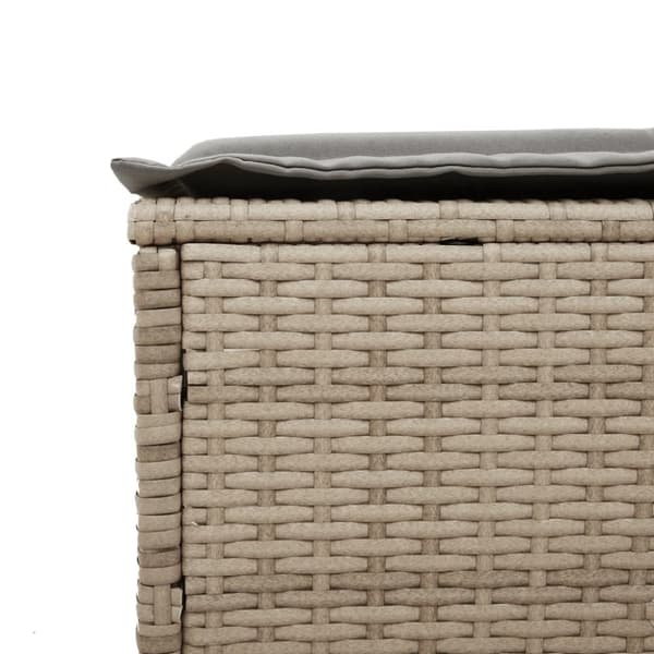 vidaXL loungesofa med bord og hynde polyrattan beige