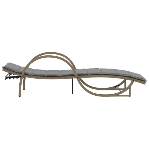 vidaXL liggestole 2 stk. med hynder polyrattan beige