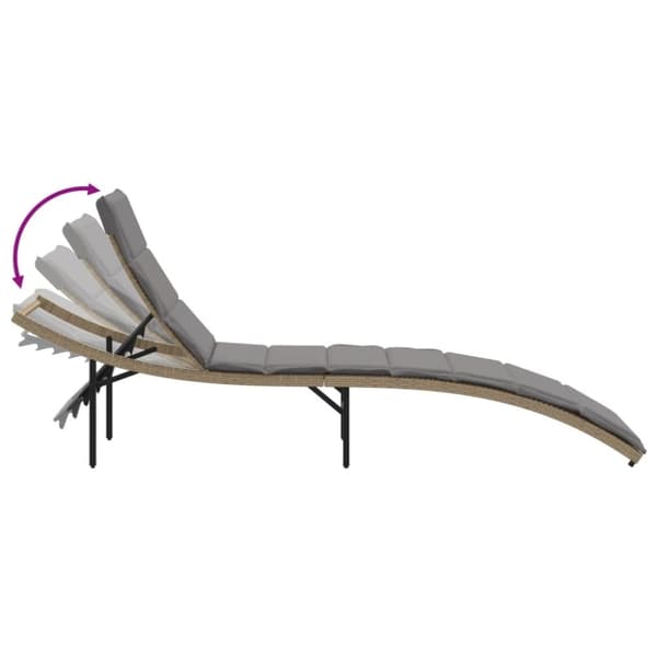 vidaXL Solsängar 2 st med dynor beige konstrotting