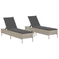 Miniatyrbillede 2 af 11: vidaXL liggestole 2 stk. med hynder polyrattan lysegrå