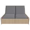 Miniatyrbillede 3 af 11: vidaXL solseng med hynder polyrattan beige