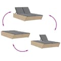Miniatyrbillede 6 af 11: vidaXL solseng med hynder polyrattan beige