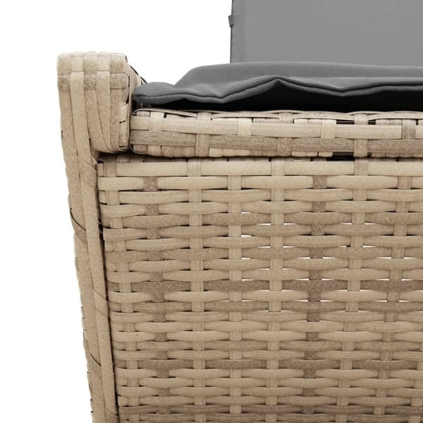vidaXL solseng med hynder polyrattan beige