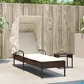 Miniatyrbillede 3 af 10: vidaXL loungesofa med baldakin polyrattan brun