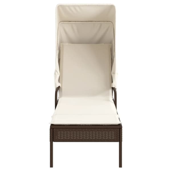 vidaXL loungesofa med baldakin polyrattan brun