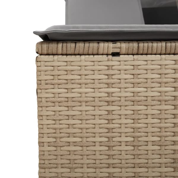 vidaXL solseng med baldakin og hynder polyrattan beige