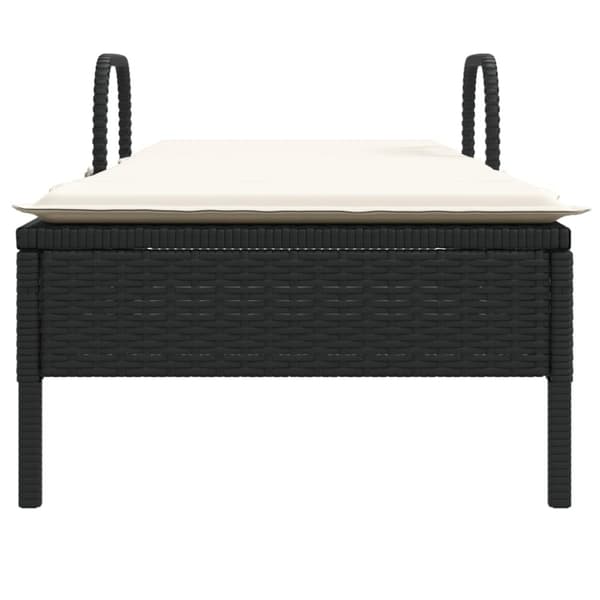 vidaXL liggestol med hjul og hynde polyrattan sort
