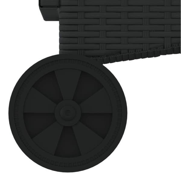vidaXL liggestol med hjul og hynde polyrattan sort