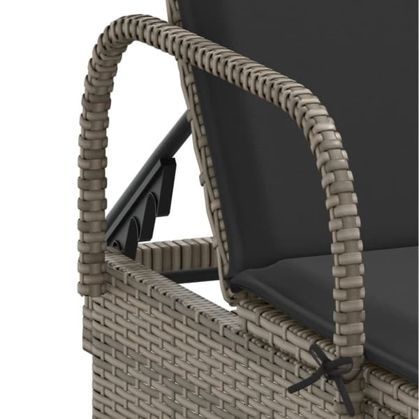 vidaXL liggestole 2 stk. med hynder polyrattan lysegrå