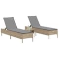 Miniatyrbillede 2 af 11: vidaXL liggestole 2 stk. med hynder polyrattan beige