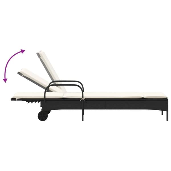 vidaXL liggestole 2 stk. med hynder polyrattan sort
