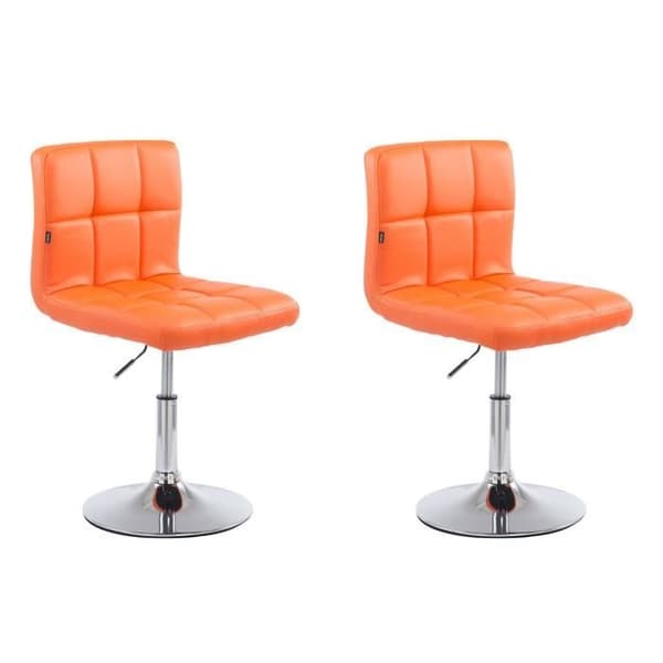 Set med 2 Palma V2 fåtöljer i läderimitation, Orange