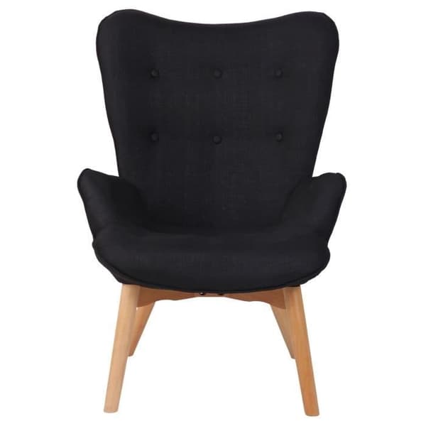 Lounge Fåtölj - Durham - Svart - Massivt trä - Inomhus - Att montera själv