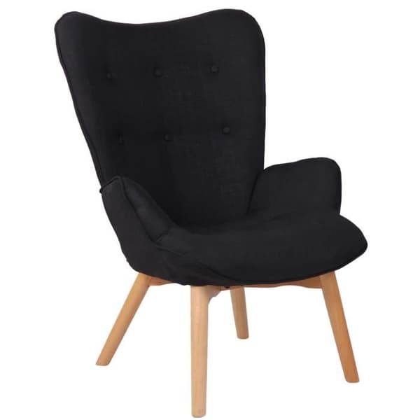 Lounge Fåtölj - Durham - Svart - Massivt trä - Inomhus - Att montera själv