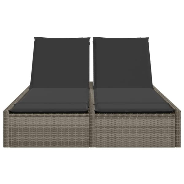vidaXL loungesofa med hynder polyrattan grå