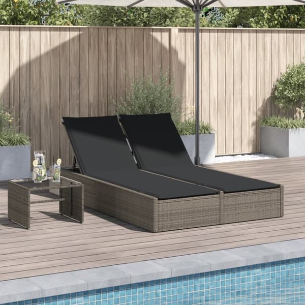 vidaXL loungesofa med hynder polyrattan grå