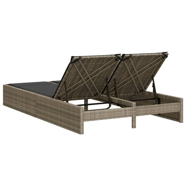 vidaXL solseng med hynder polyrattan lysegrå
