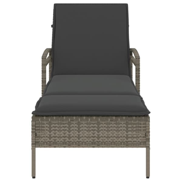 vidaXL liggestol med hynde 63x200x81 cm polyrattan grå