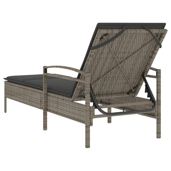 vidaXL liggestol med hynde 63x200x81 cm polyrattan grå