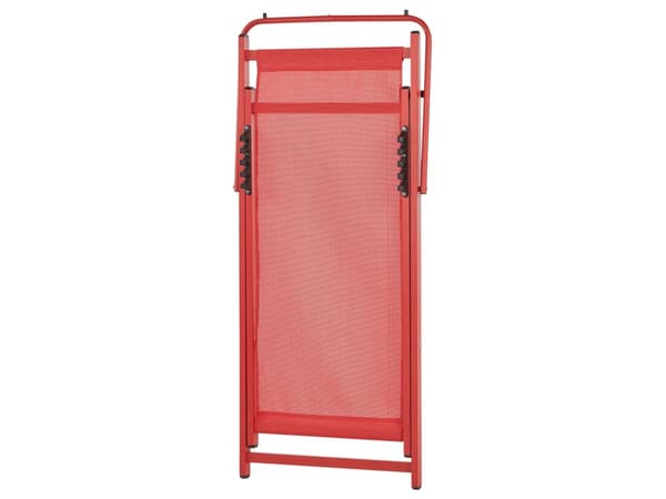 Strandstol Rød Aluminium 130 cm Liggestol til Haven Udendørs Solstol Foldbar Sammenklappelig Camping Design Tilbehør