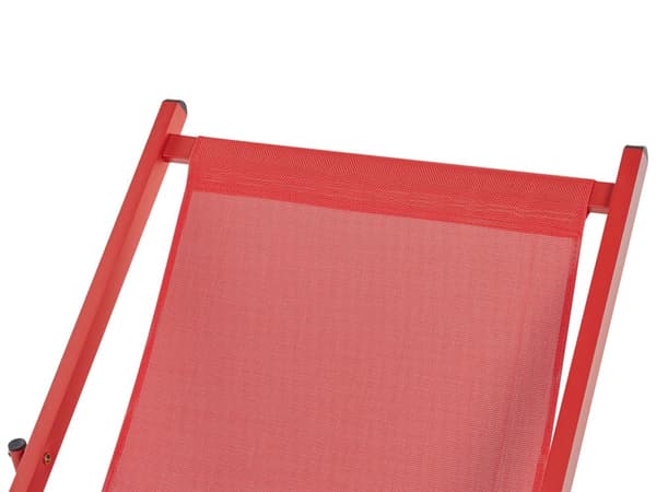 Strandstol Rød Aluminium 130 cm Liggestol til Haven Udendørs Solstol Foldbar Sammenklappelig Camping Design Tilbehør