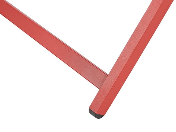 Solstol Röd med Ram Aluminium Justerbar Trädgård Strand