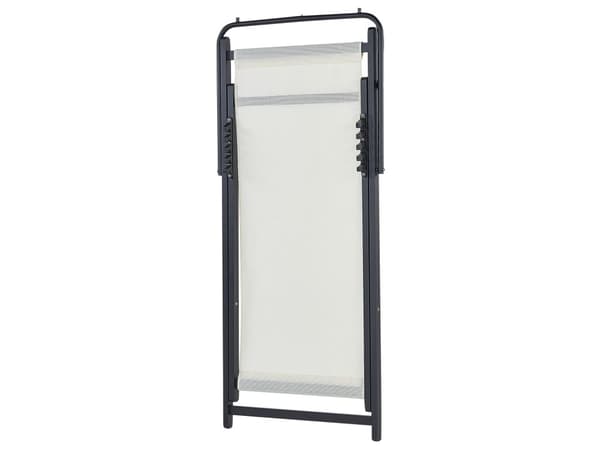 Solstol Creme och Svart med Ram Aluminium Justerbar Trädgård Strand