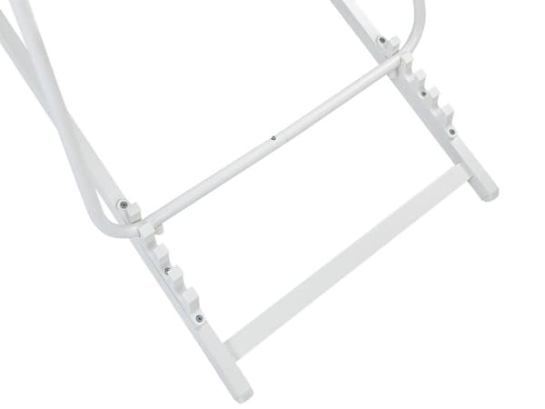 Sammenleggbar Strandstol Beige og Hvit Textilene Stripete Mønster Slynge Sete Strandstol Justerbart Ryggstøtte Patio Recliner