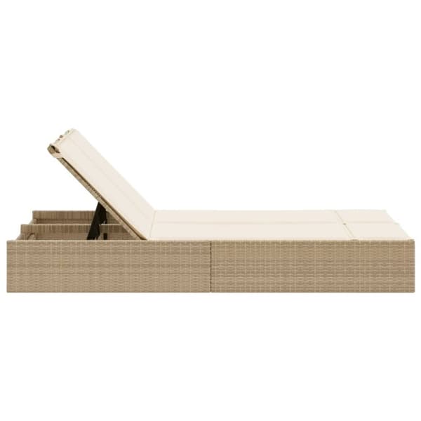 vidaXL solseng med hynder polyrattan beige
