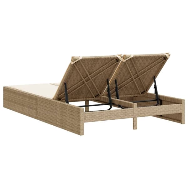 vidaXL solseng med hynder polyrattan beige