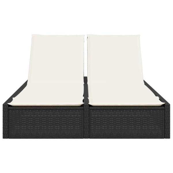 vidaXL dobbelt loungesofa med hynder polyrattan sort