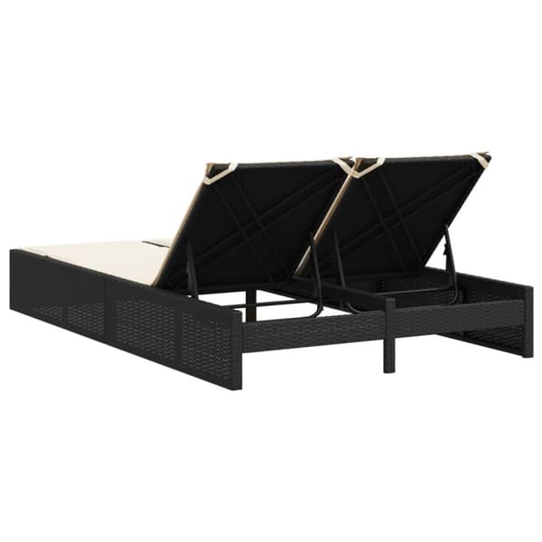 vidaXL dobbelt loungesofa med hynder polyrattan sort