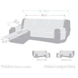 Chaise longue - Practica - Levante - 290cm - 3 platser - Färg 04-havsmarin