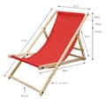 Miniatyrbillede 7 af 8: Sæt med 10 sammenklappelige liggestole i rødt træ med justerbart ryglæn op til 120 kg solseng havestol strandseng