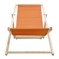 Miniatyrbild 3 av 8: Set med 4 hopfällbara solstolar orange trä justerbart ryggstöd upp till 120 kg solstol trädgård solstol strand solstol