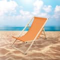 Miniatyrbild 8 av 8: Set med 4 hopfällbara solstolar orange trä justerbart ryggstöd upp till 120 kg solstol trädgård solstol strand solstol
