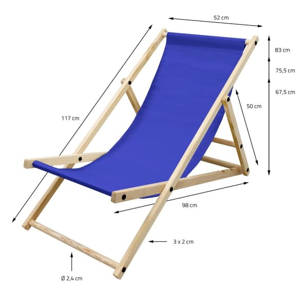 Set med 4 hopfällbara solstolar mörkblått trä justerbart ryggstöd upp till 120 kg solstol trädgårdsstol strandstol solstol strandstol trä hopfällbar