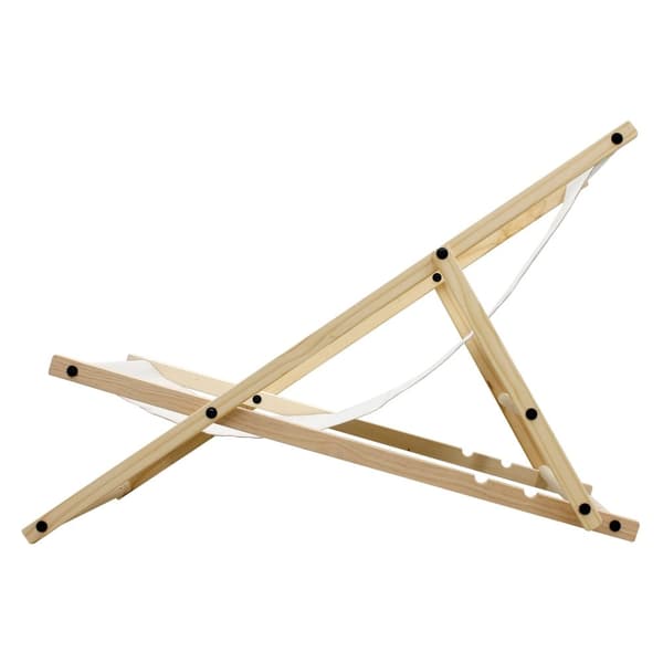 Set med 3 hopfällbara solstolar beige trä justerbart ryggstöd upp till 120 kg solstol trädgård solstol strand solstol