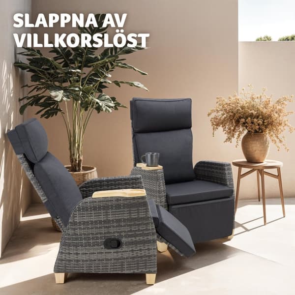 Stol Pescara med aluminiumram och justerbart ryggstöd - grå