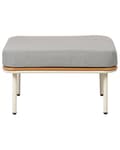 Miniatyrbilde 6 av 11: Hage Fotskammel Hvit Aluminiumsramme 74 x 74 cm Grå Pute med Lameller Elegant stil